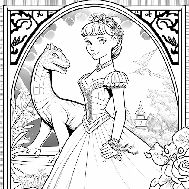 Premium ai image prince and princess delight coloring pages for girls with royal charm