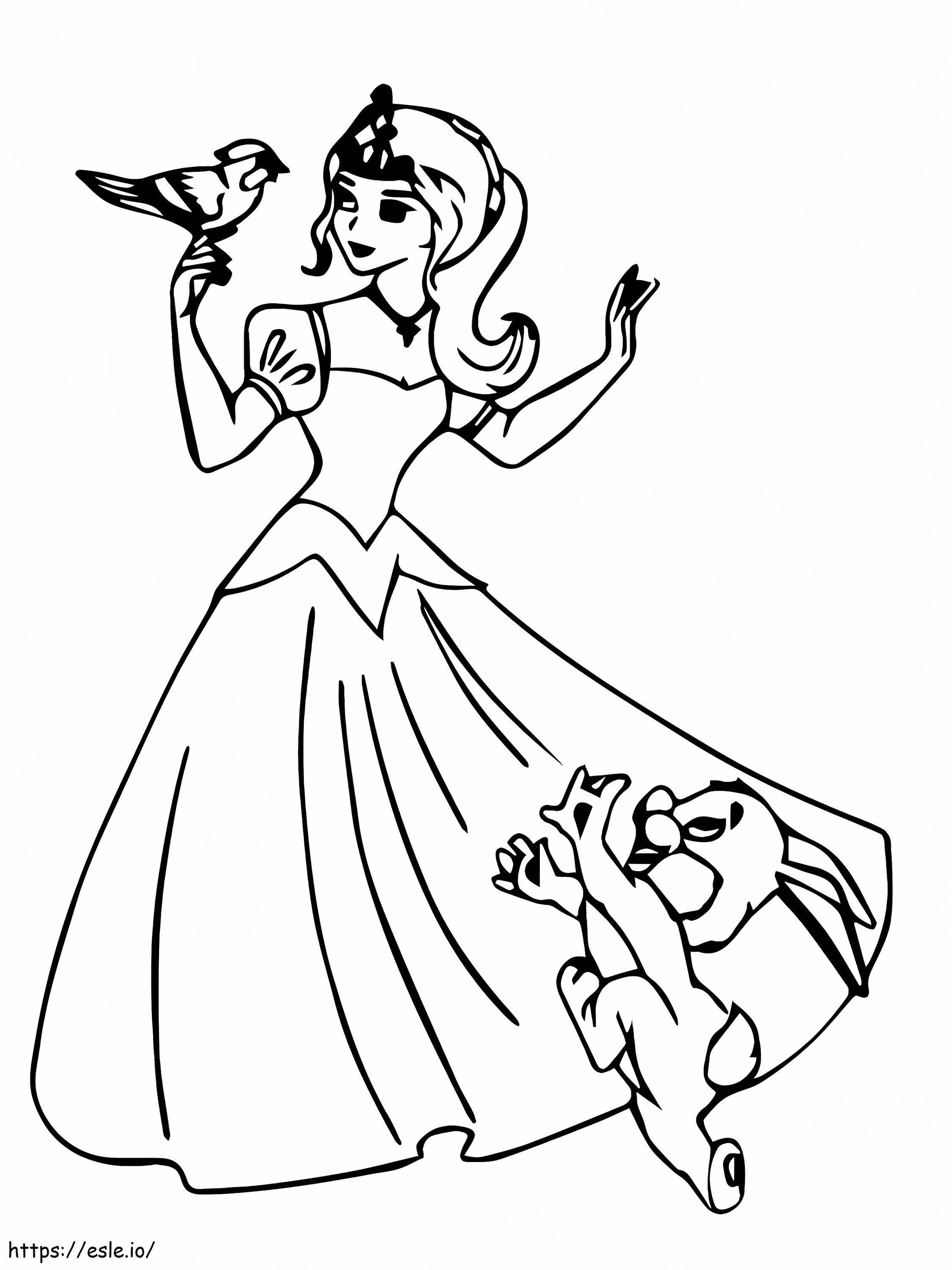 Beautiful princess and the pea coloring page