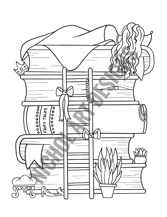 Princess and the pea digital colouring page downloadable coloring page printable coloring page fairy tale colouring page