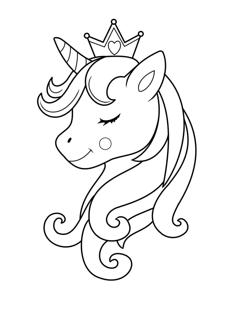 Princess unicorn coloring page