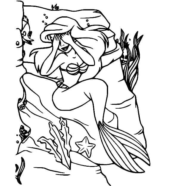 Printable princess ariel coloring page