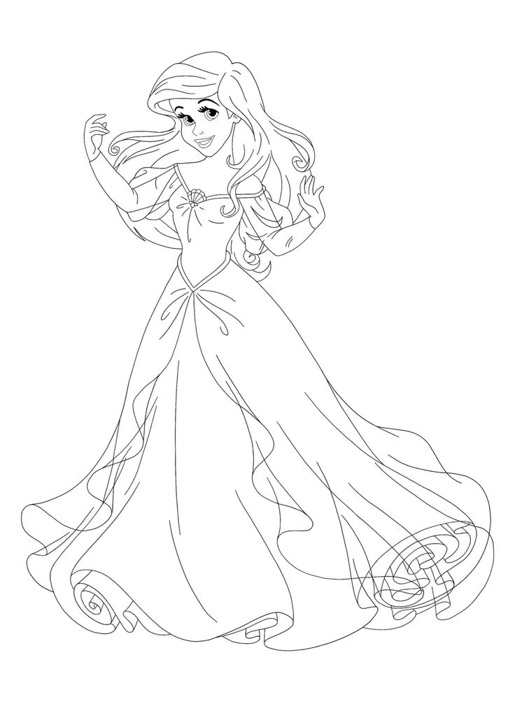 Disney princess ariel coloring pages