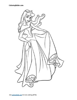 Princess aurora coloring pages pdf by the coloring cove tpt