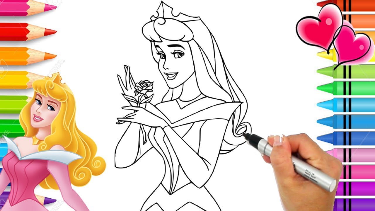 Disneys sleeping beauty coloring page princess aurora glitter art disney princess glitter art