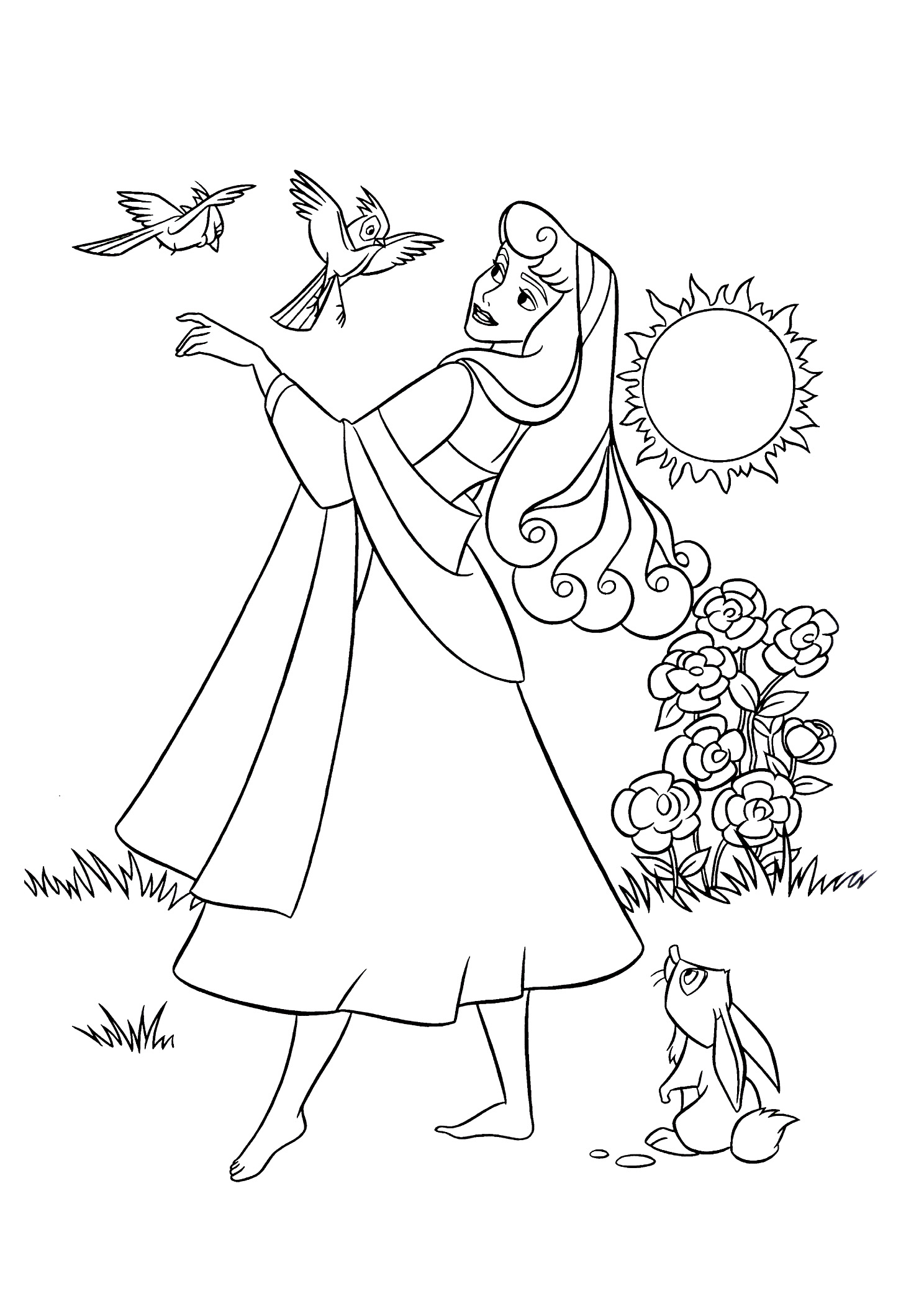 Sleeping beauty coloring pages for kids