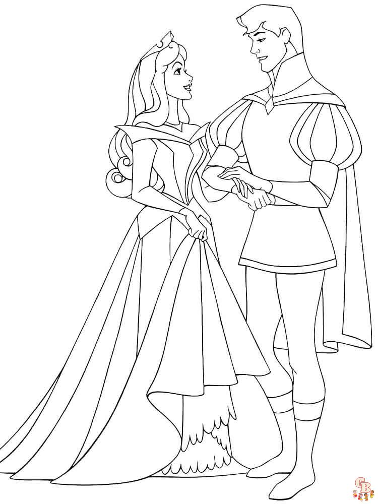 Free printable princes aurora coloring pages for kids