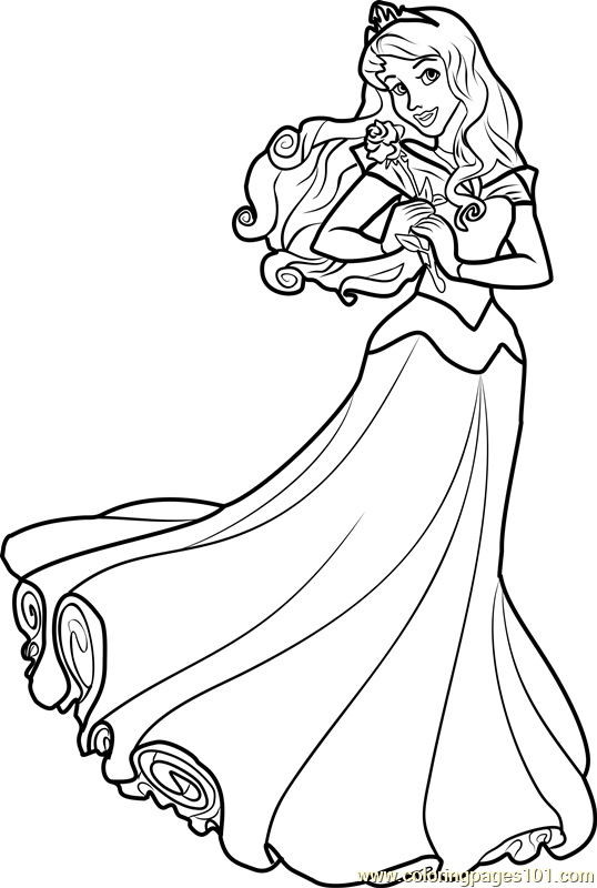 Princess aurora coloring page for kids