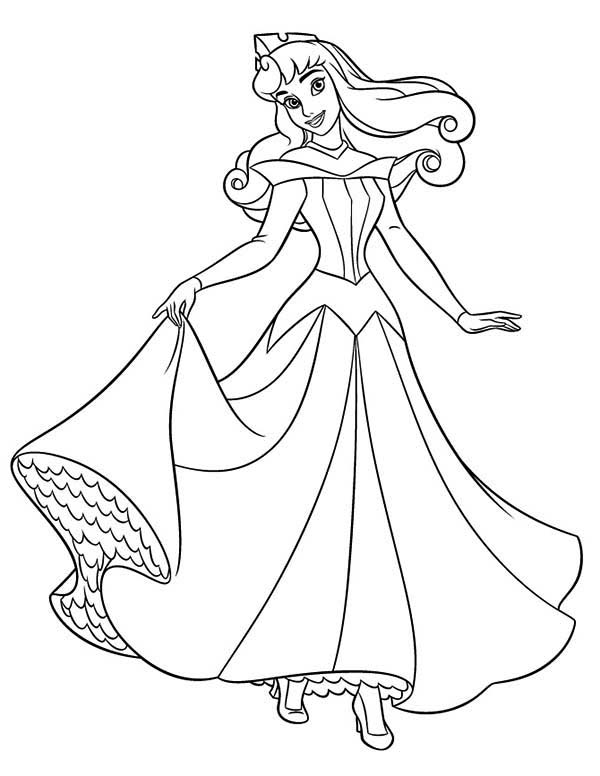 Princess aurora in her wedding dress in sleeping beauty coloring page color luna