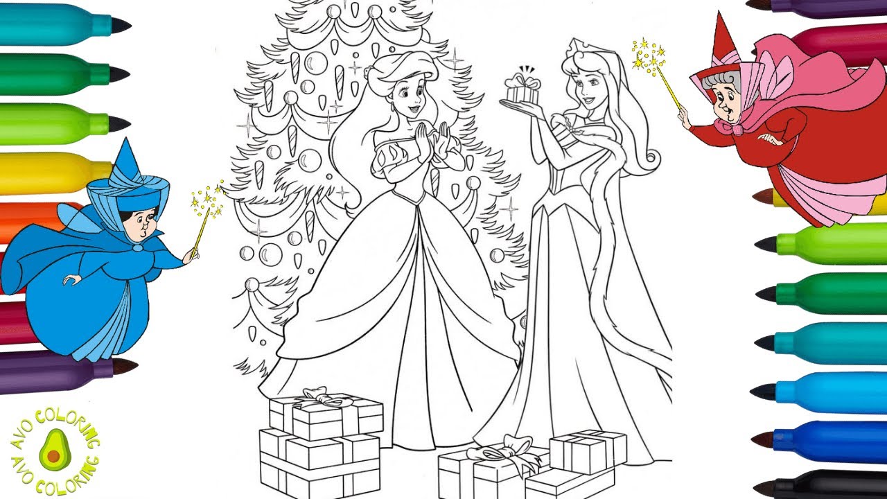 Disney princess ariel aurora coloring pages how to color the little mermaid princess aurora