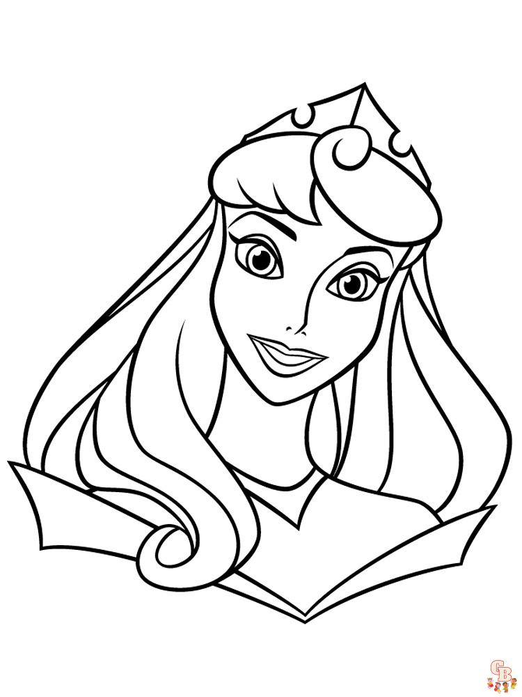 Free printable princes aurora coloring pages for kids