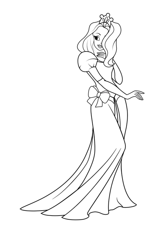 Coloring page princess at party