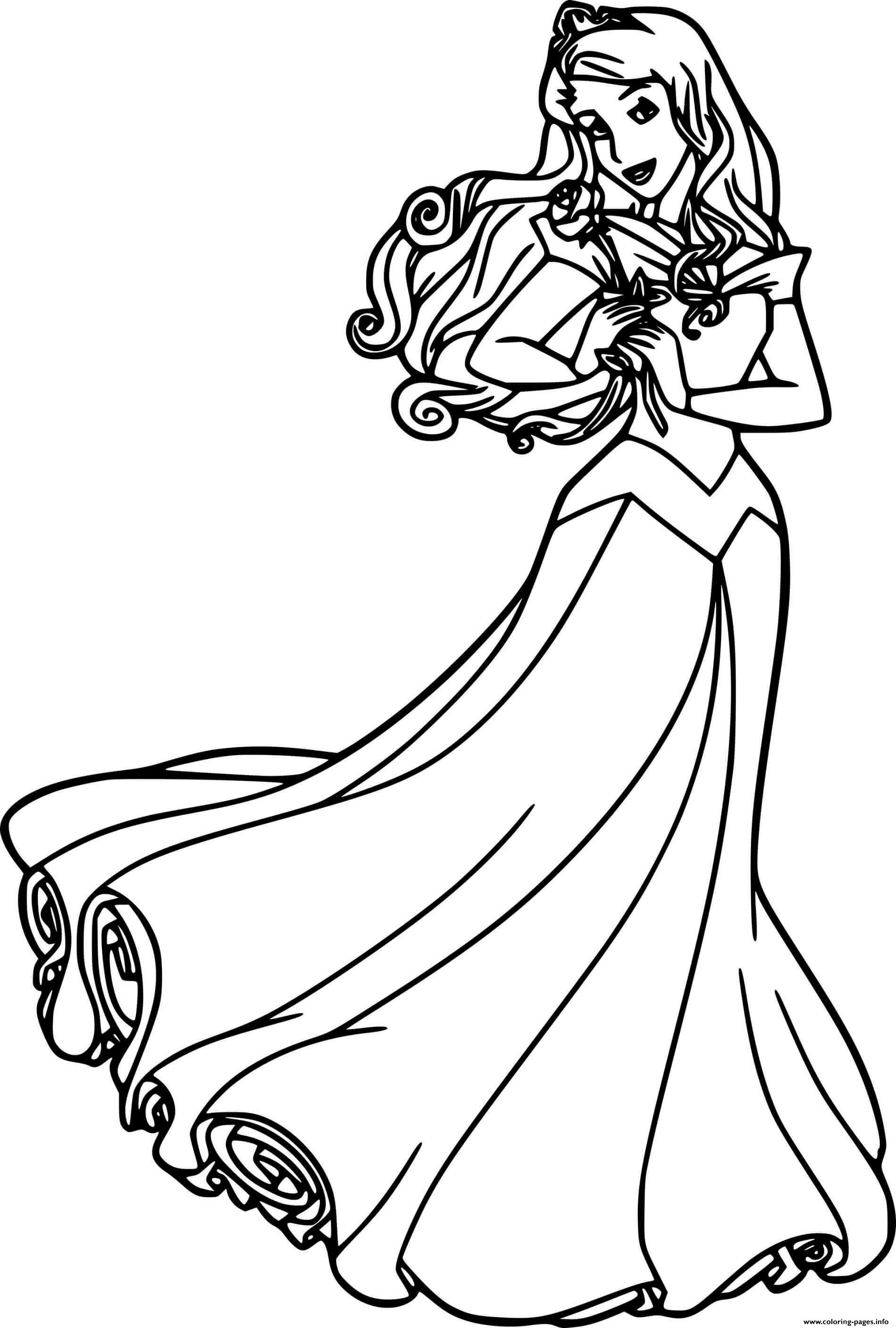 Gorgeous princess aurora coloring page printable