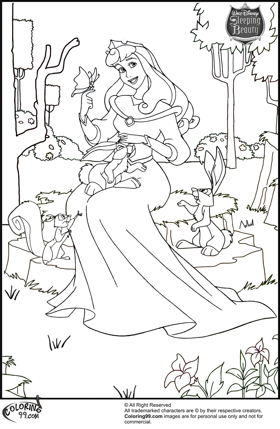 Disney princess aurora coloring pages team colors