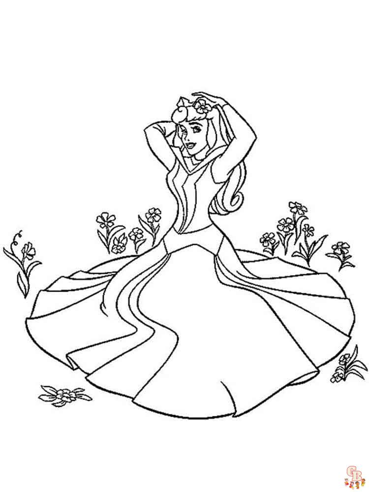 Free printable princes aurora coloring pages for kids