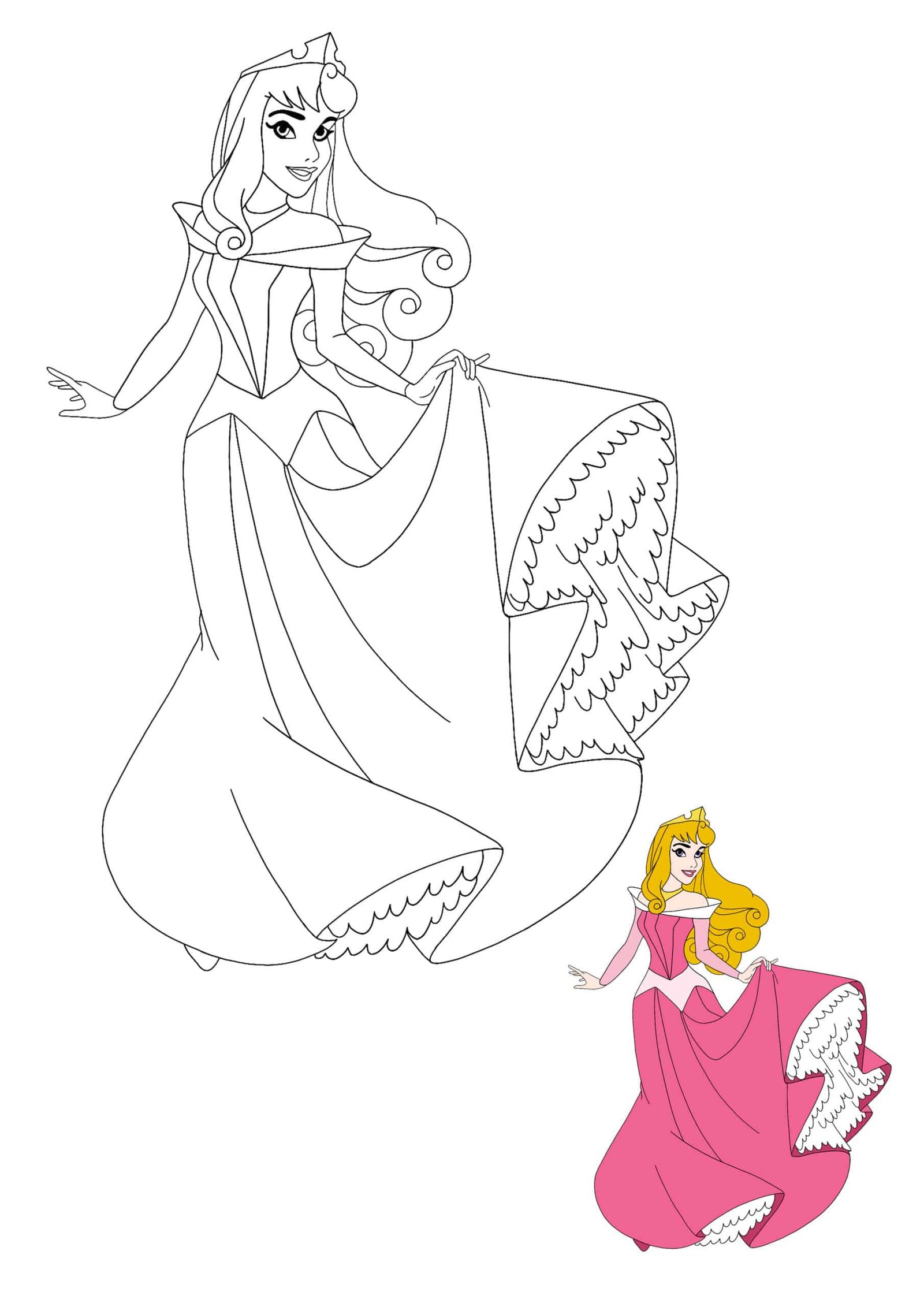 Disney princess aurora coloring pages