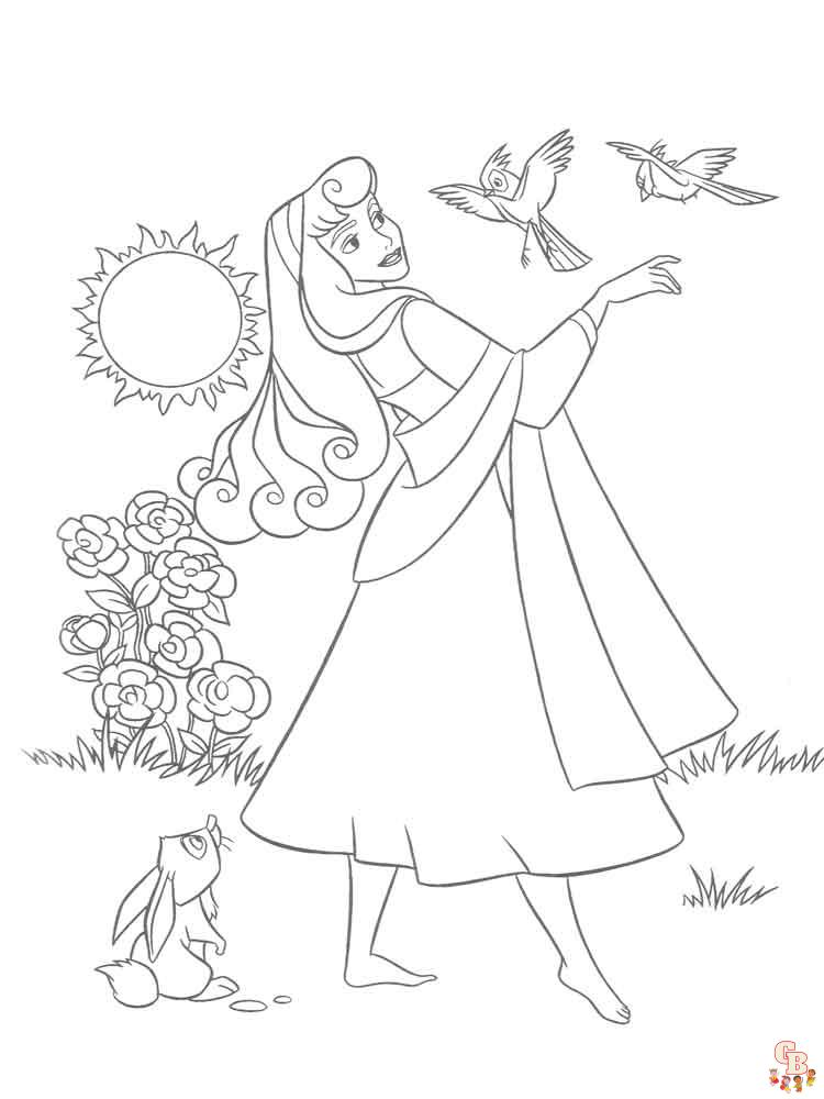 Free printable princes aurora coloring pages for kids