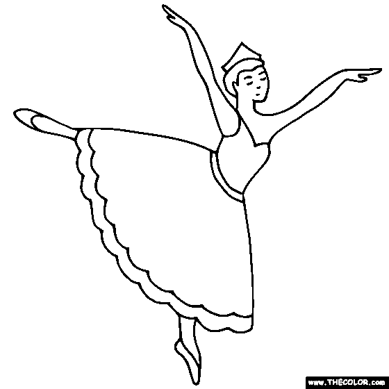 Ballerina and ballet dancer online coloring pages