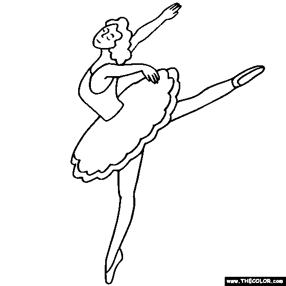 Ballerina and ballet dancer online coloring pages