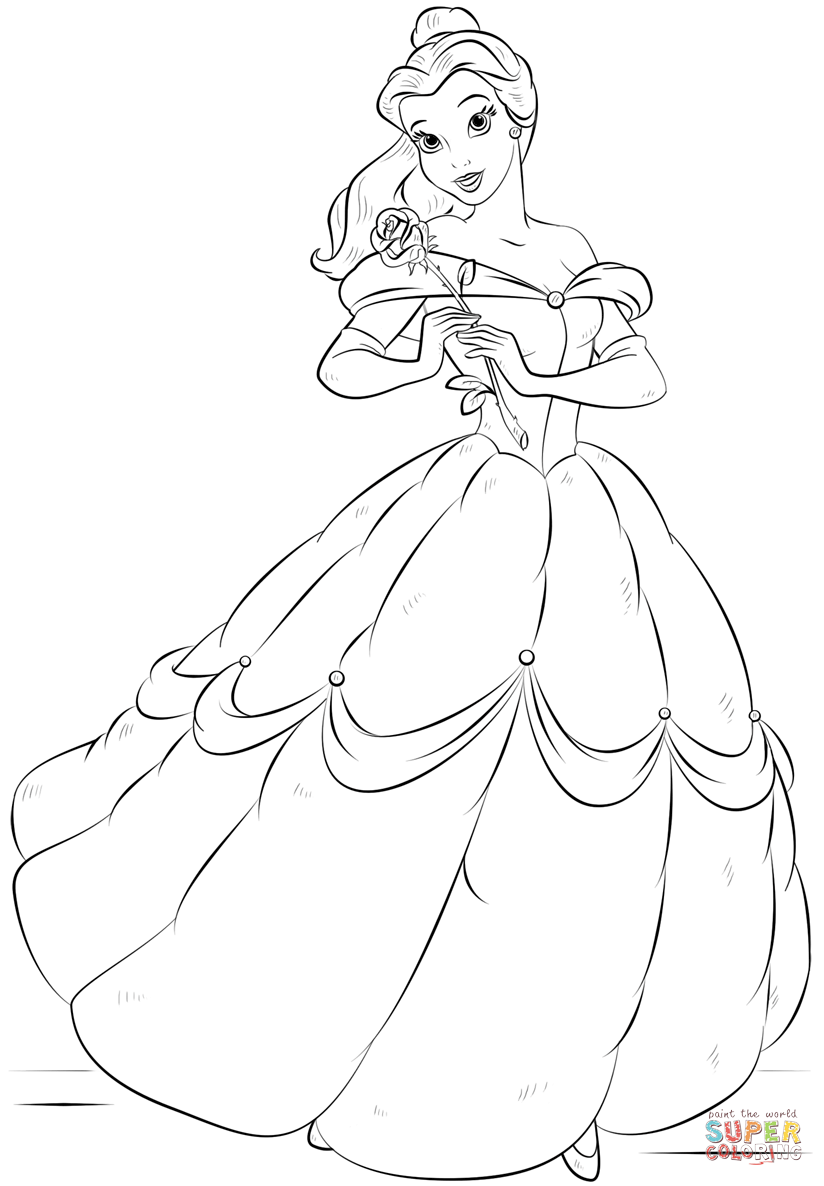 Belle coloring page free printable coloring pages