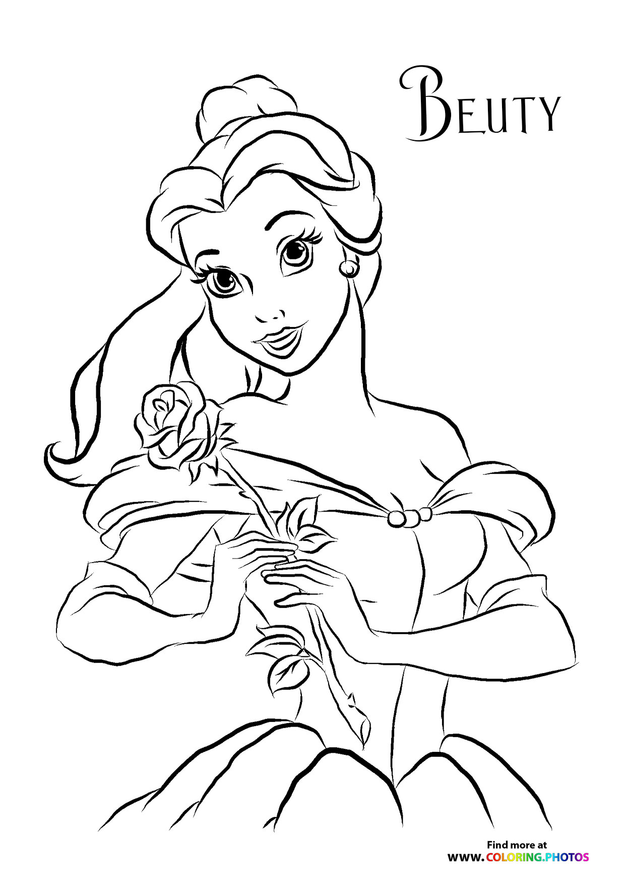 Princess belle with a flower