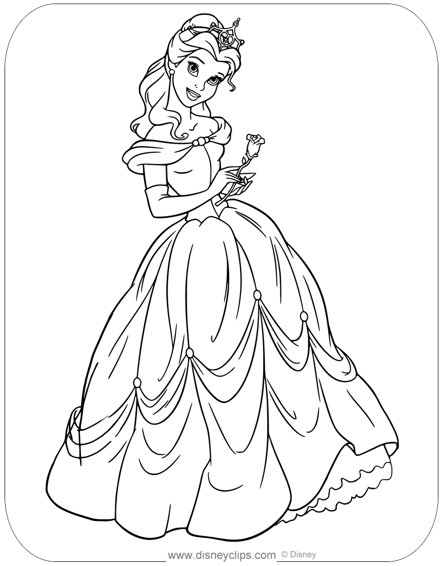 Printable beauty and the beast coloring pages