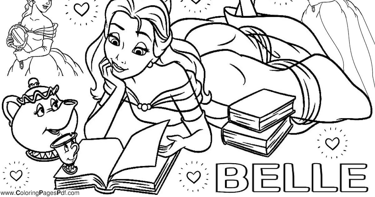 Printable belle coloring pages rcoloringpagespdf