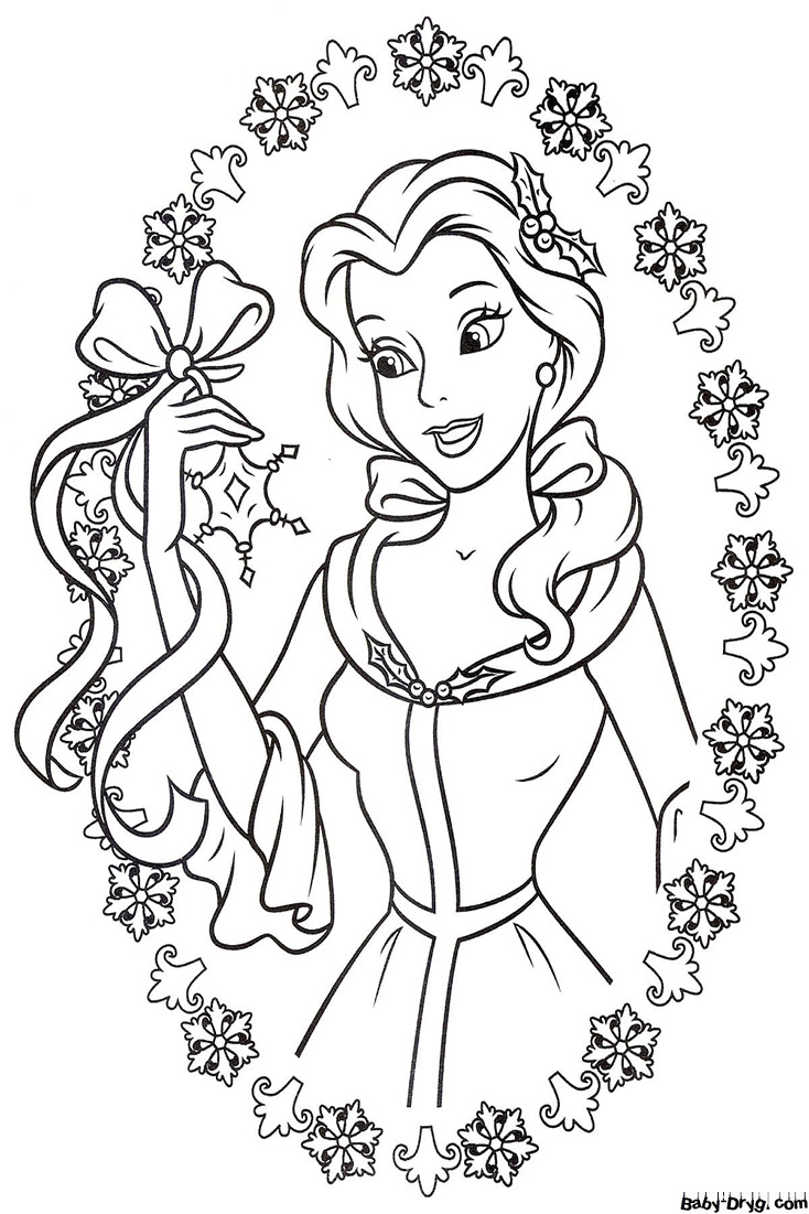 Coloring page belle coloring princess printout