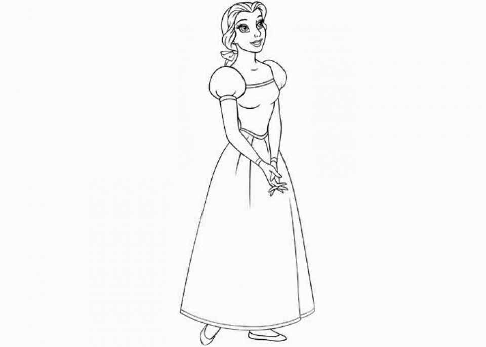 Get this princess belle coloring pages to print