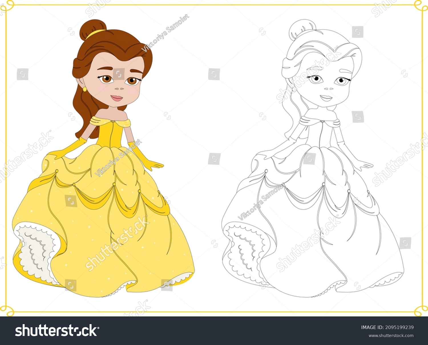 Hakuun princess belle coloring page girls vetor liittyvã vektorikuva rojaltivapaa