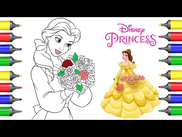 Disney princess belle coloring page