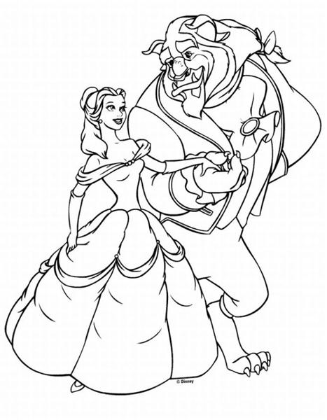 Princess belle beauty and the beast coloring pages team colors