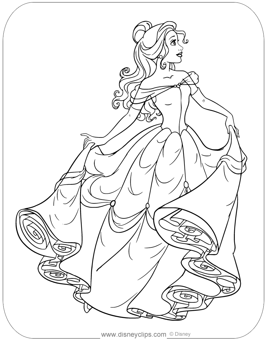 Printable beauty and the beast coloring pages