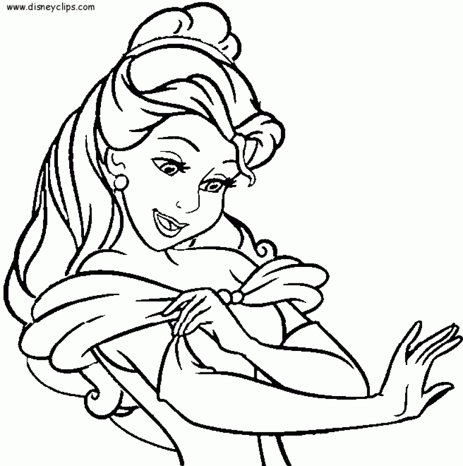 Free printable disney princess belle coloring pages