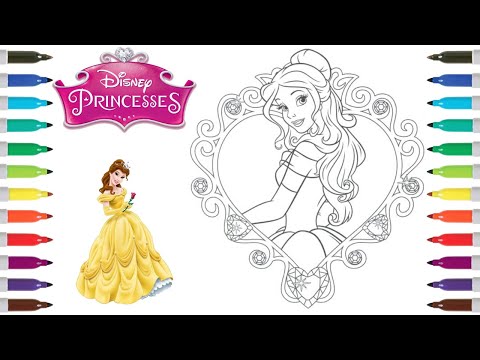 Disney princess coloring book page belle beauty and the beast coloring page