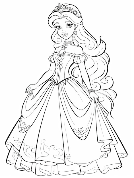 Page coloring pages princess pictures