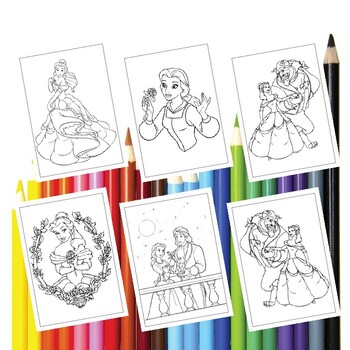 Disney wonder printable belle coloring pages collection for imaginative kids