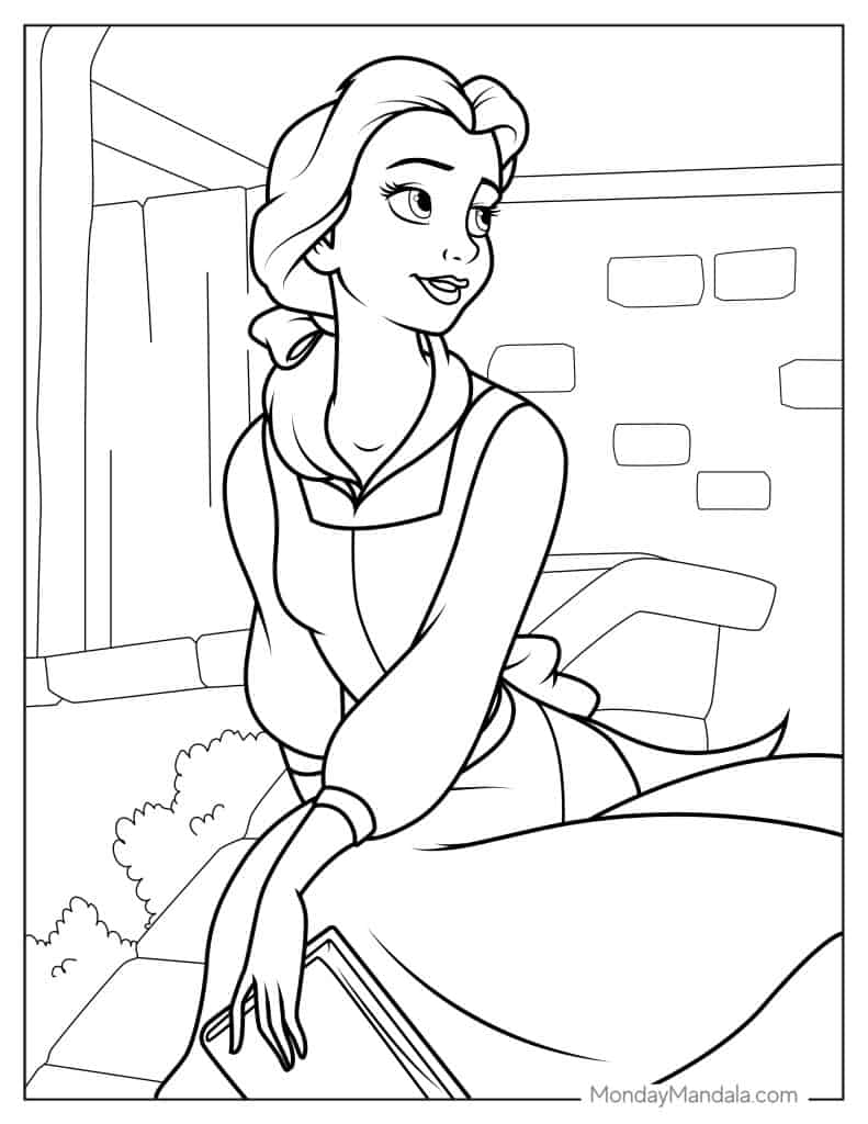 Belle coloring pages free pdf printables