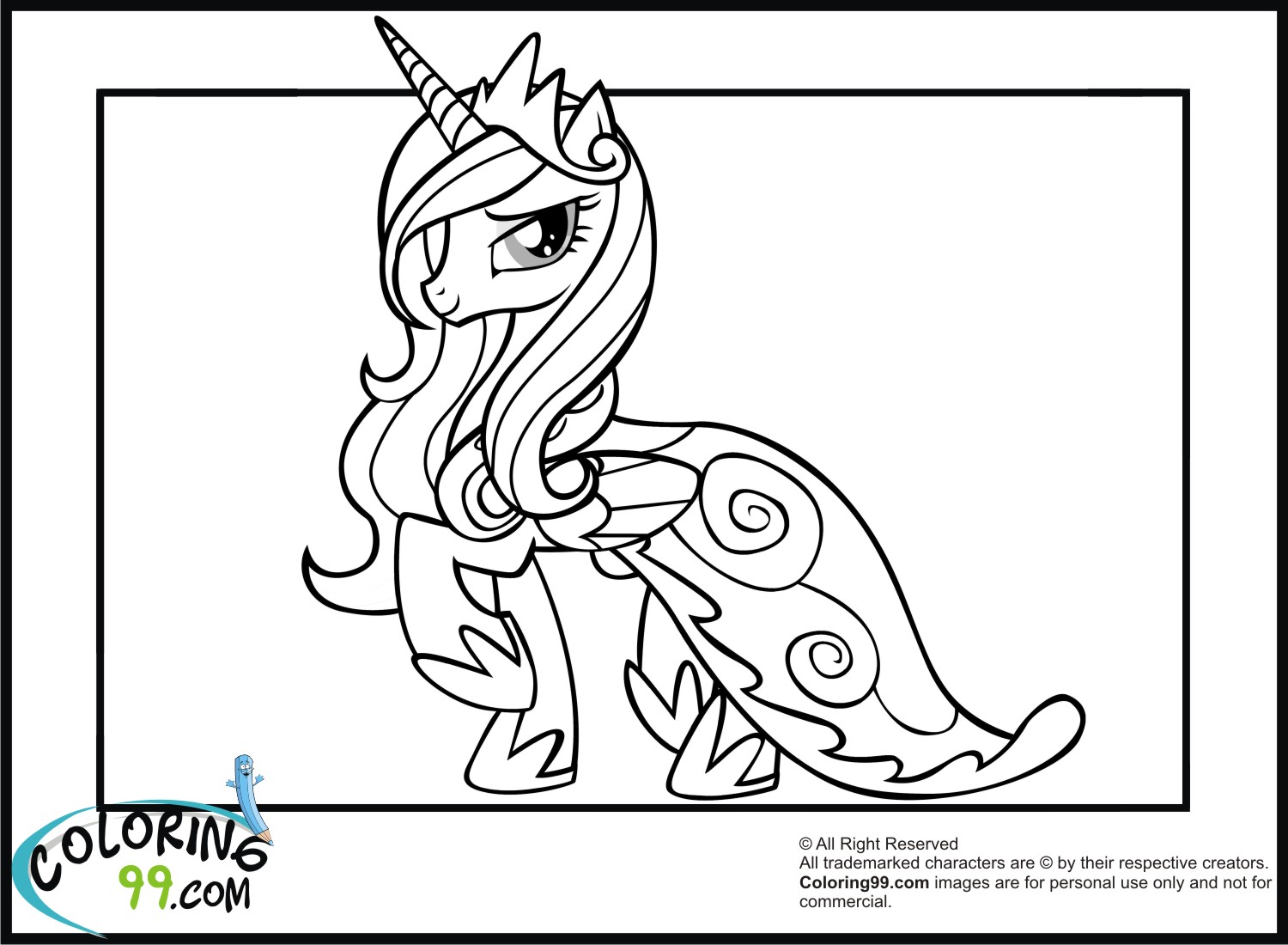 Princess cadence coloring pages team colors