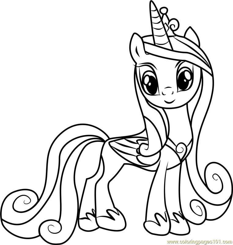 Princess cadance coloring page for kids
