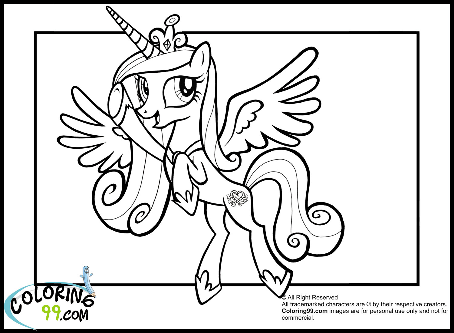 Princess cadence coloring pages team colors