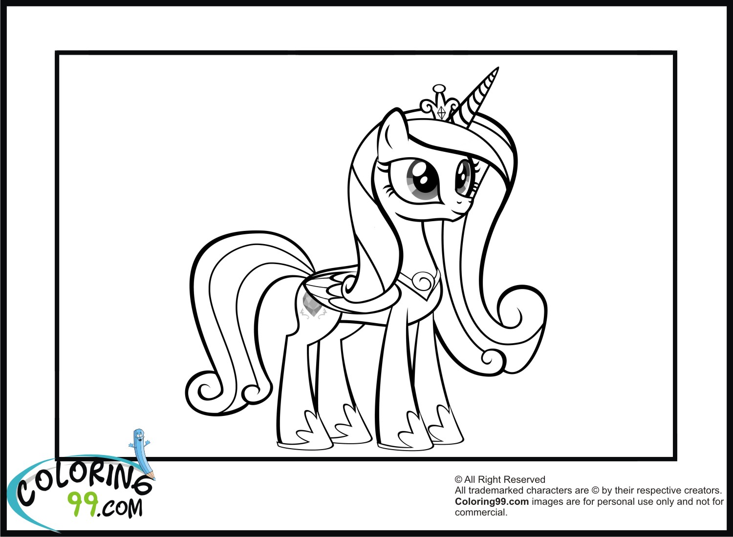 Princess cadence coloring pages team colors