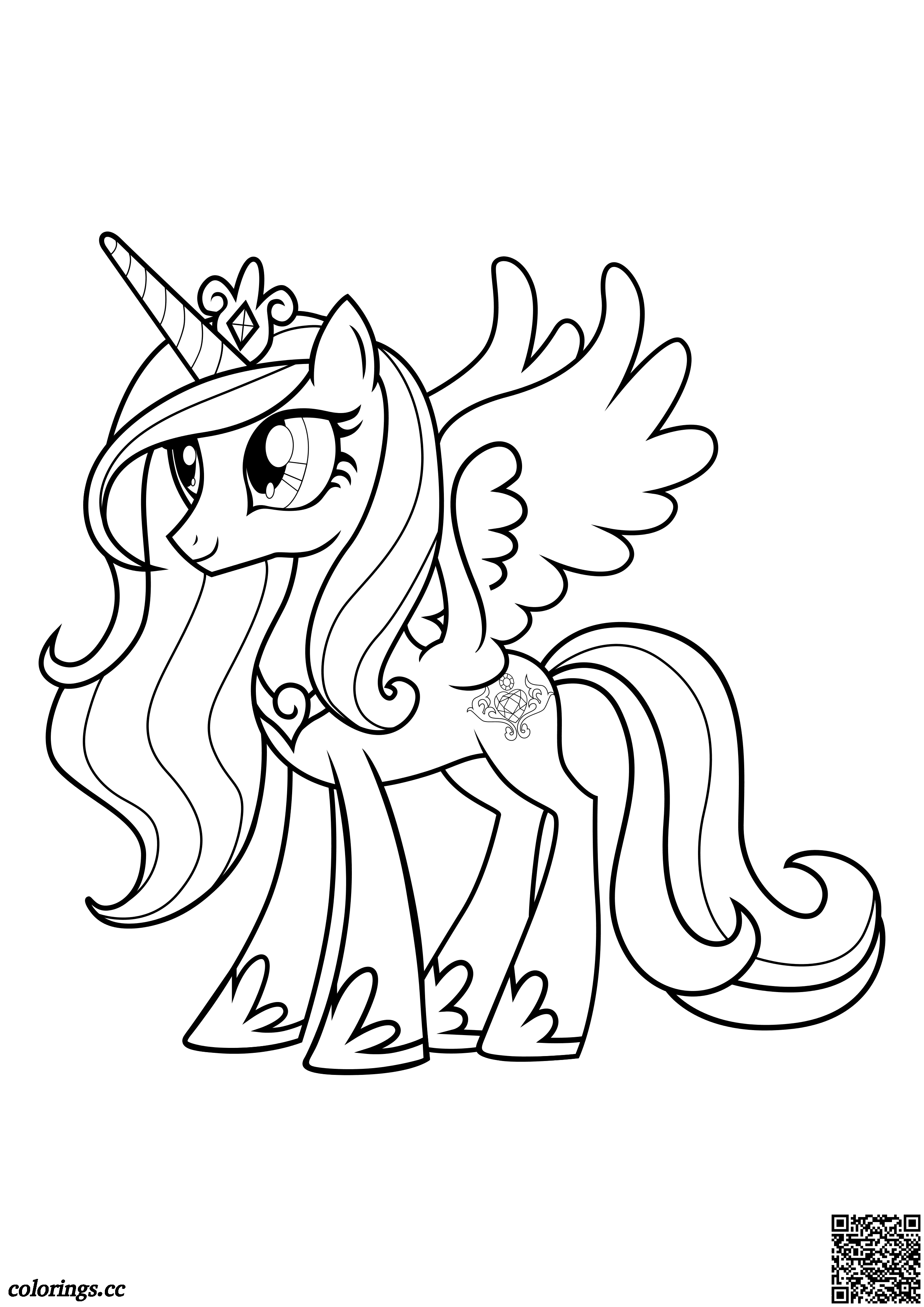 Princess cadance coloring pages my little pony friendship is magic coloring pages