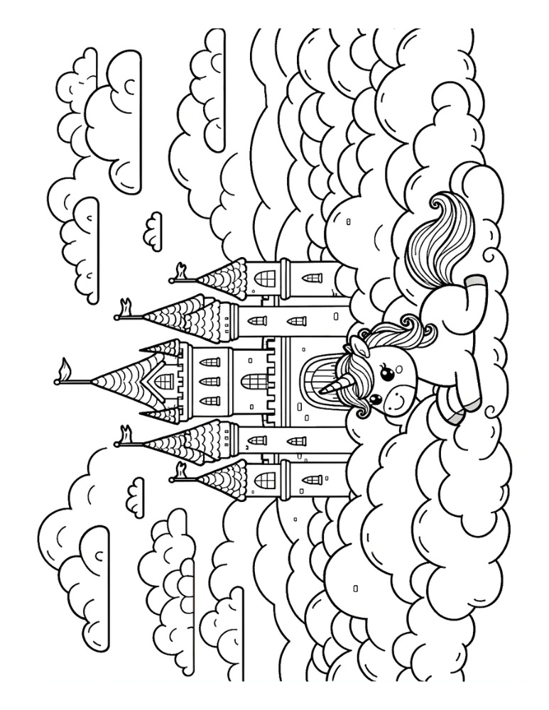 Free castle coloring pages for kids