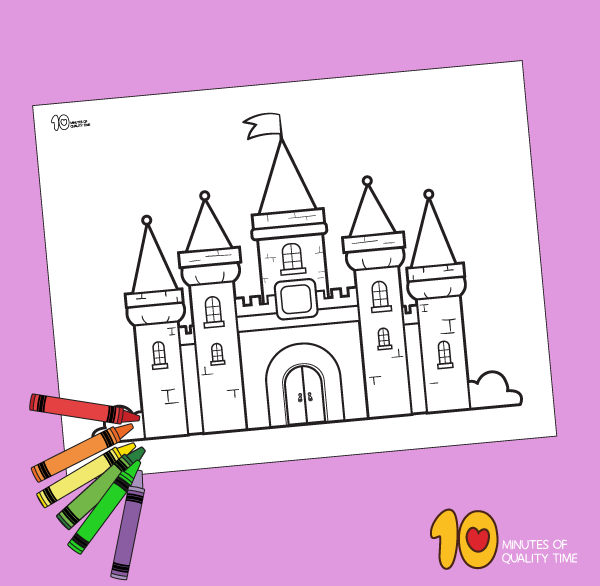 Princess castle coloring page â minutes of quality time