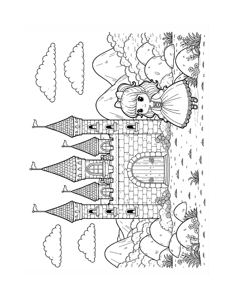 Free castle coloring pages for kids