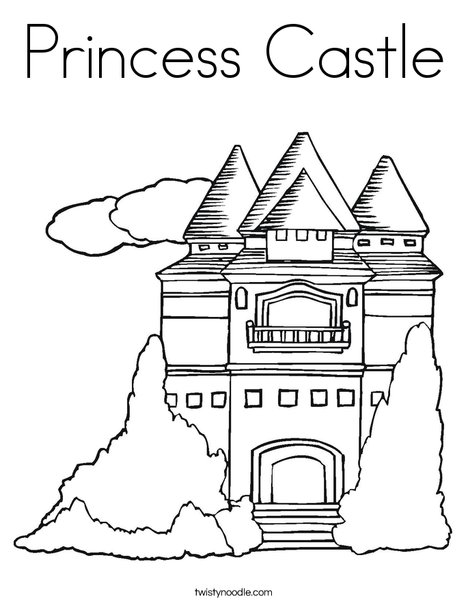 Princess castle coloring page