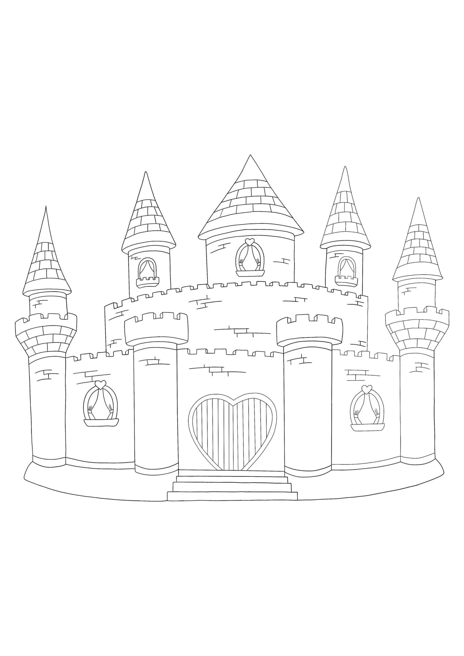 Princess castle coloring pages