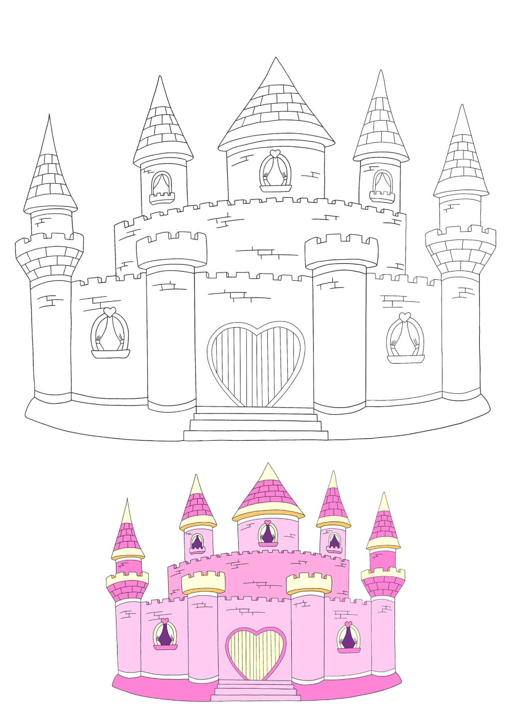 Princess castle coloring pages