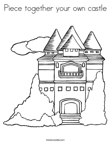 Piece together your own castle coloring page