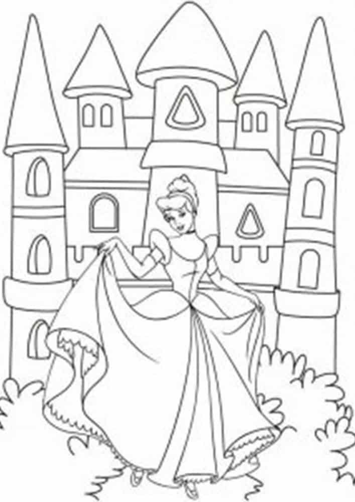 Free easy to print castle coloring pages